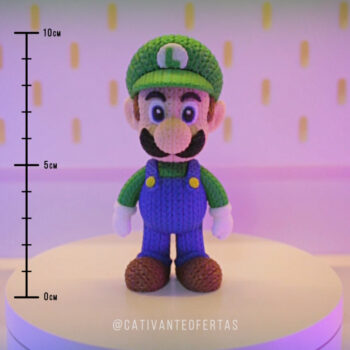 Luigi Amigurumi 3D – Boneco Decorativo Estilo Crochê