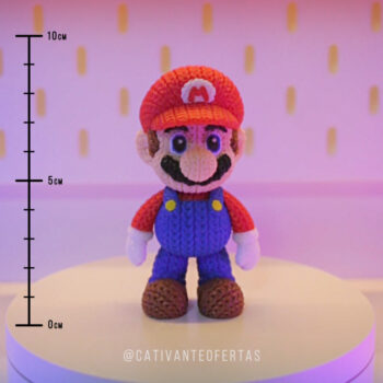 Mario Amigurumi 3D – Boneco Decorativo Estilo Crochê