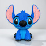 Stitch Amigurumi 3D - Boneco Sentado Estilo Crochê