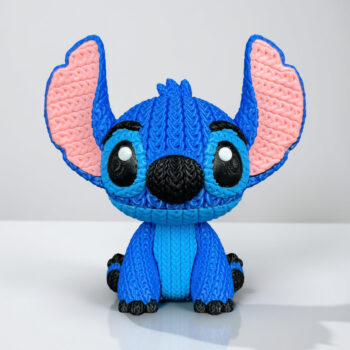Stitch Amigurumi 3D - Boneco Sentado Estilo Crochê
