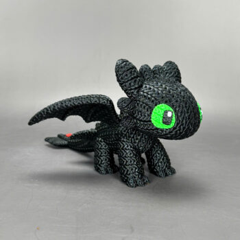 Toothless Amigurumi 3D - Boneco Estilo Crochê